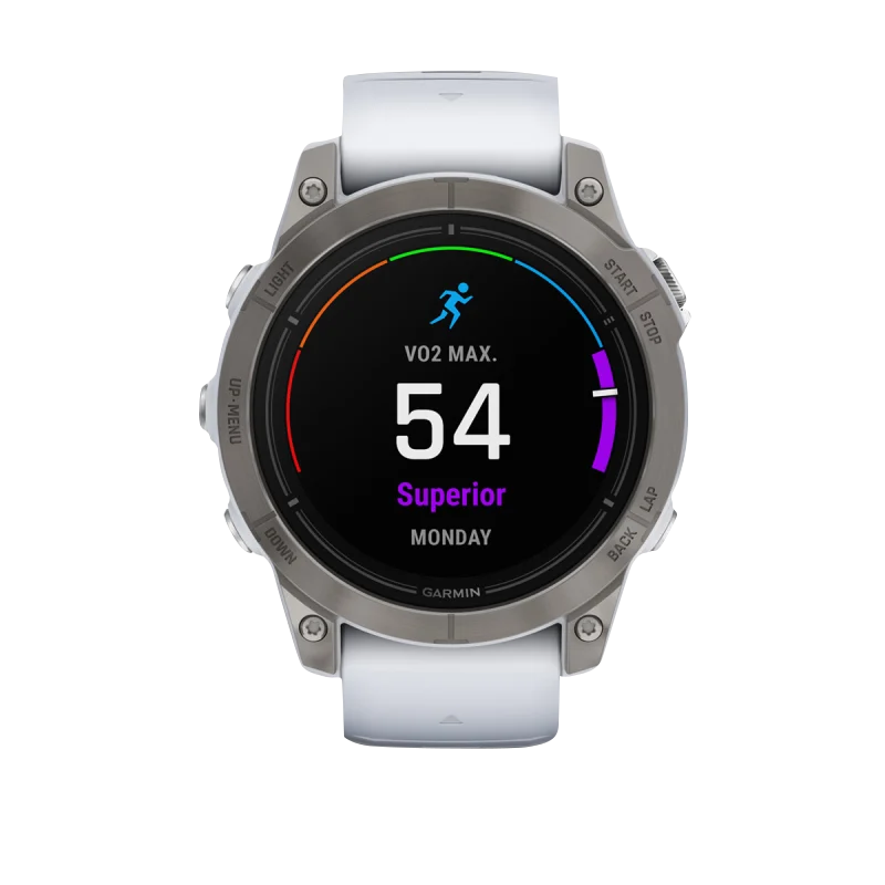 Garmin Epix Pro Gen 2 smartwatch, 47mm titanium case with sapphire crystal and Whitestone band