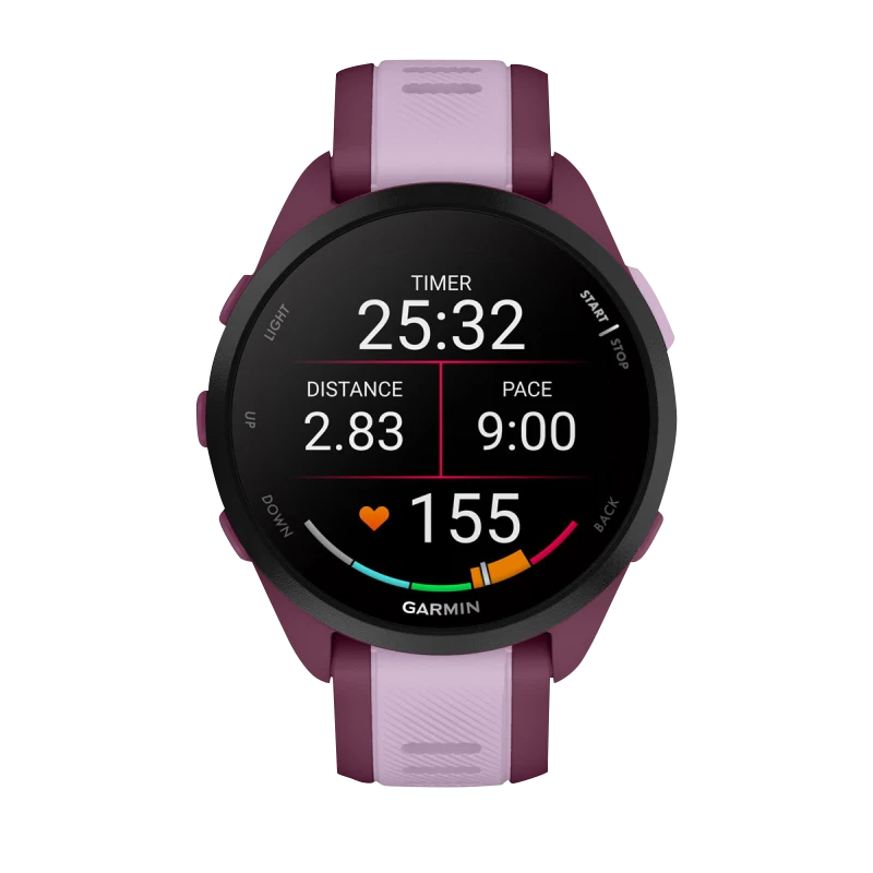 Garmin Forerunner 165 Music smartwatch, berry/lilac strap, certified refurbished