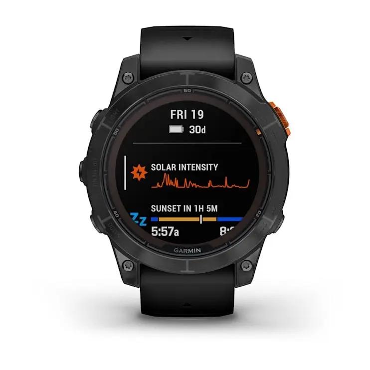 Garmin fēnix 7 Pro Solar Edition smartwatch, slate gray bezel with black band