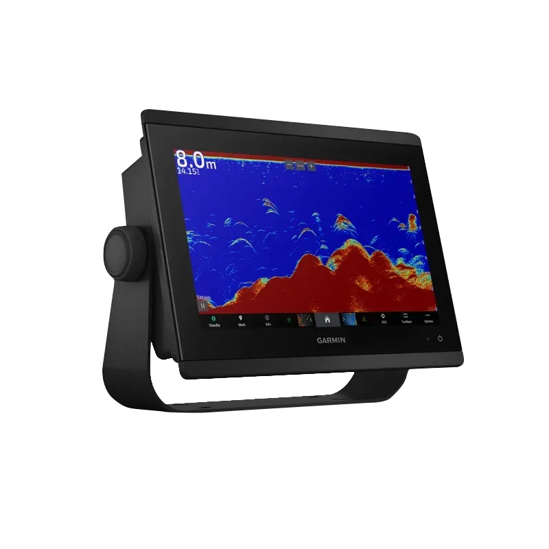 Garmin GPSMAP 8412xsv marine chartplotter with worldwide basemap and sonar, black display on bracket
