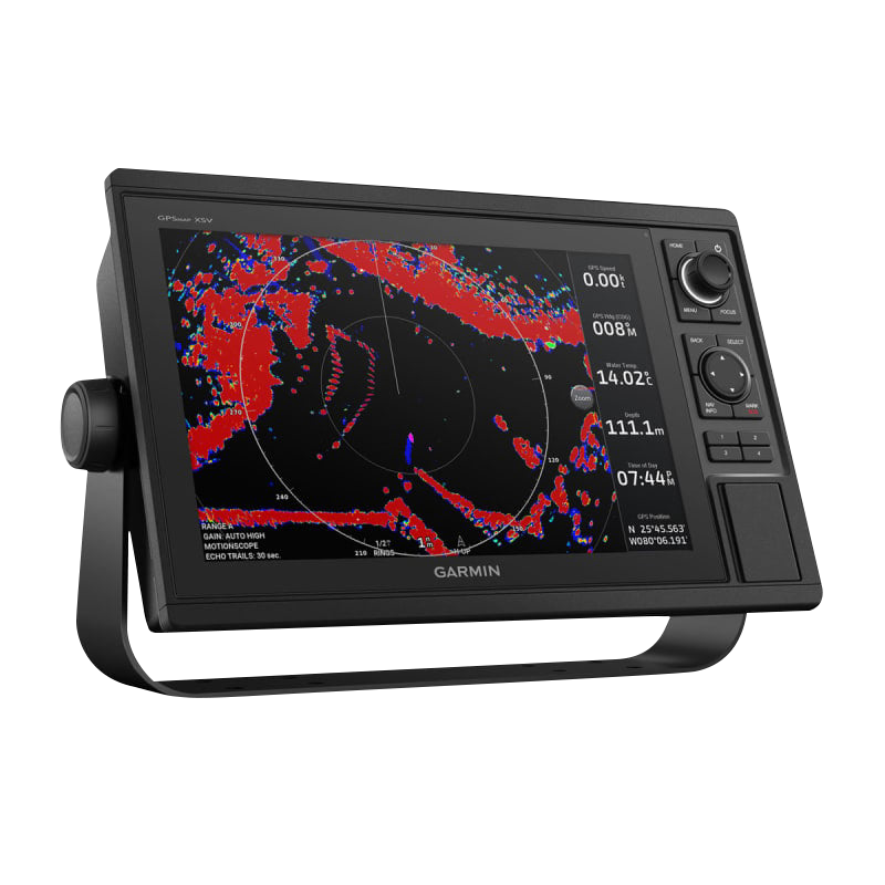 Garmin GPSMAP 1222 marine chartplotter with worldwide basemap, black display unit.
