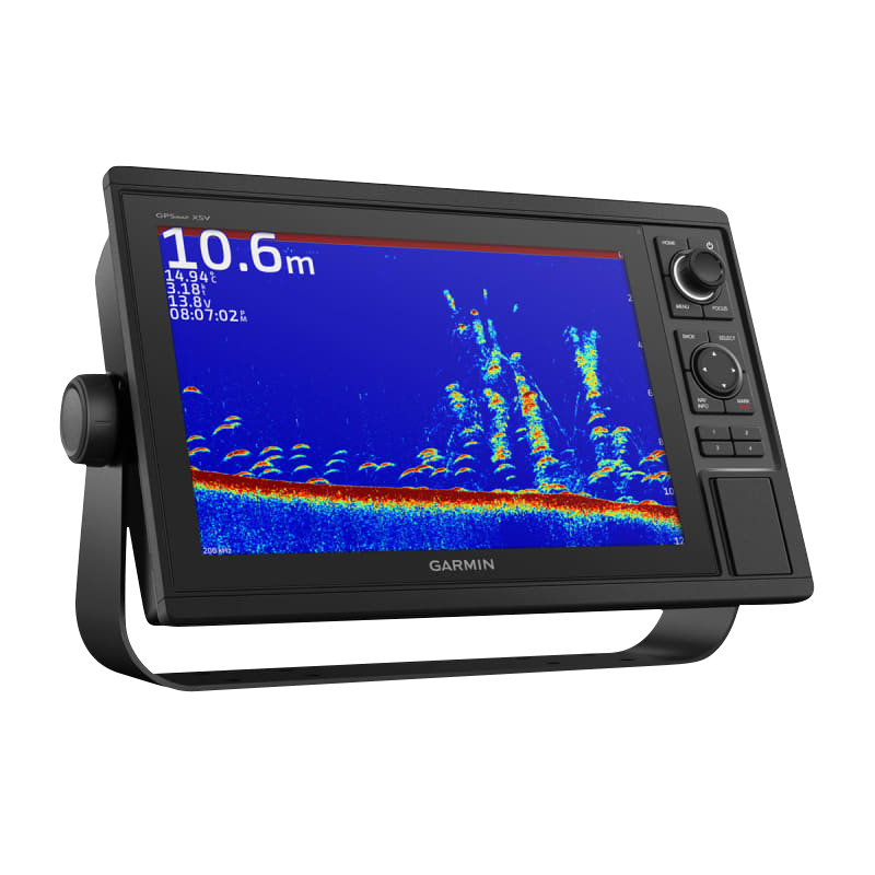 GPSMAP 1222xsv marine chartplotter, Garmin, black with large color touchscreen on adjustable stand, without transducer