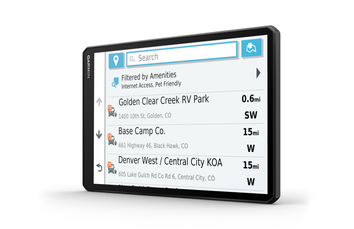 Garmin RV 1090 10-inch GPS navigation device, black frame, certified refurbished