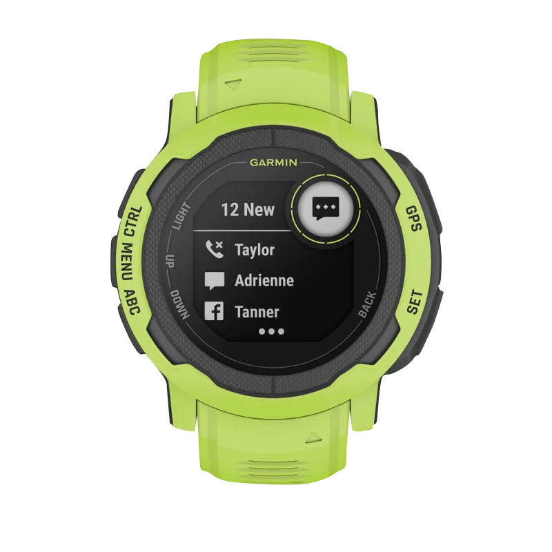 Garmin Instinct 2 smartwatch in electric lime, certified refurbished