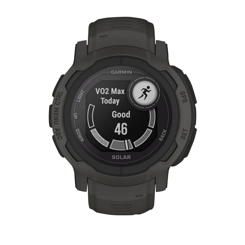 Garmin Instinct 2 Solar smartwatch, graphite finish, certified refurbished