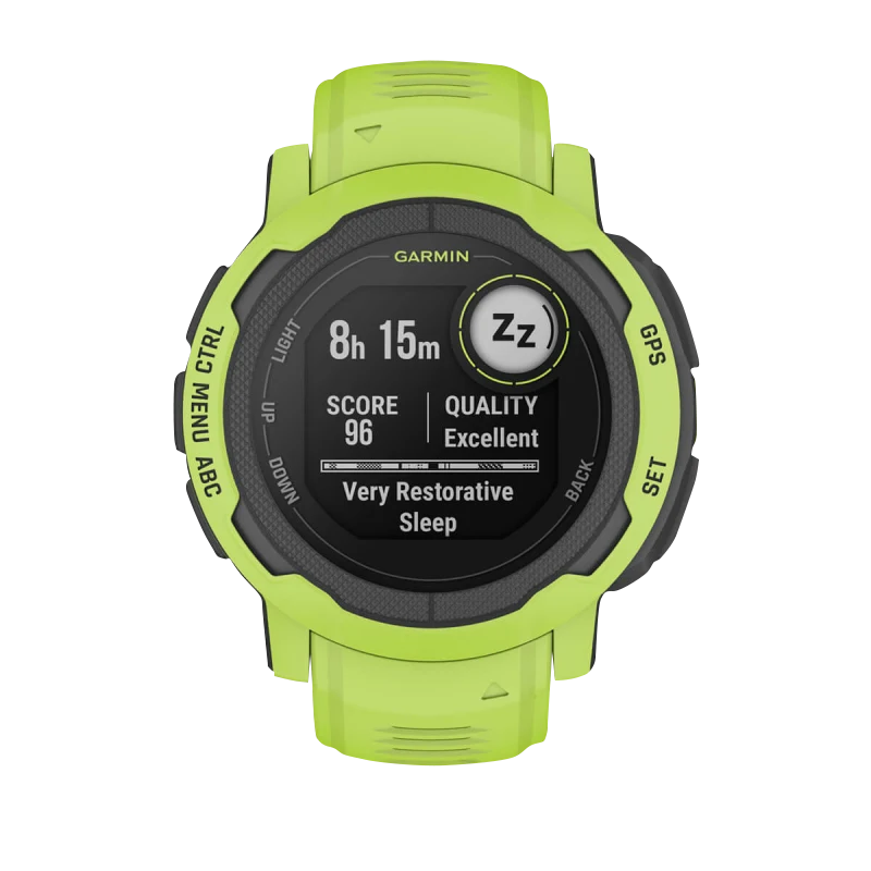 Garmin Instinct 2 smartwatch, Electric Lime, Garmin Certified Refurbished