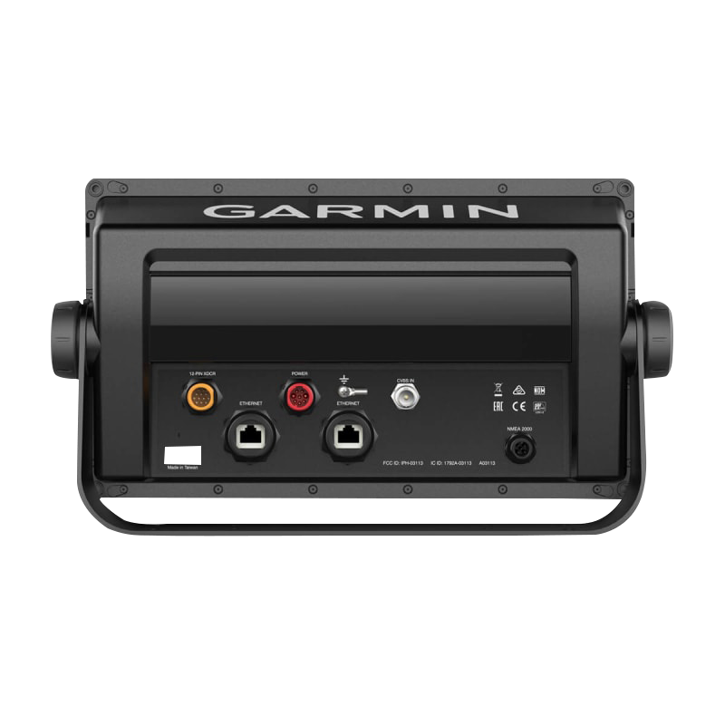 Garmin GPSMAP 1042xsv marine chartplotter; black housing with Ethernet and power ports on rear panel