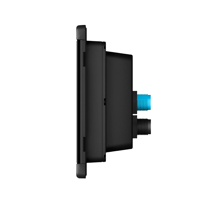 Garmin GHC 50 marine autopilot instrument side view with blue and black connectors