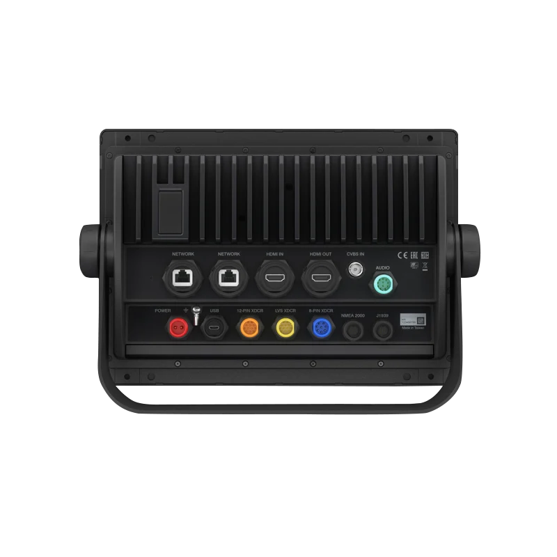 Garmin GPSMAP 8612xsv marine chartplotter black rear panel with color-coded network, HDMI, USB and power ports