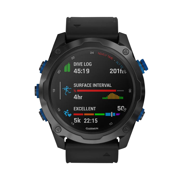 Garmin Descent Mk2i titanium carbon gray DLC dive computer with black band