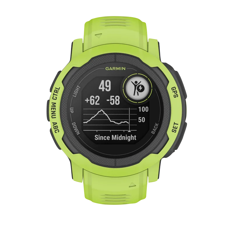 Garmin Instinct 2 certified refurbished smartwatch in electric lime
