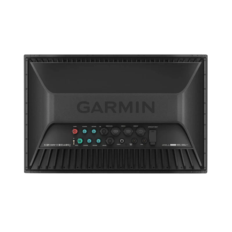 Garmin GPSMAP 9227 Premium Chartplotter back panel with Navionics+ connectivity ports