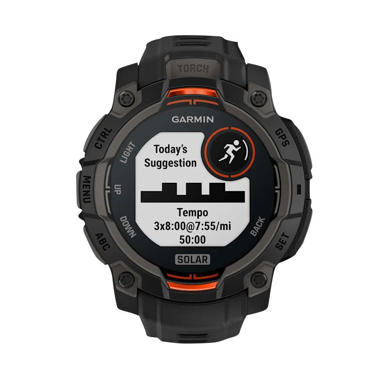 Garmin Instinct 3 Solar smartwatch, 45mm black case with black band