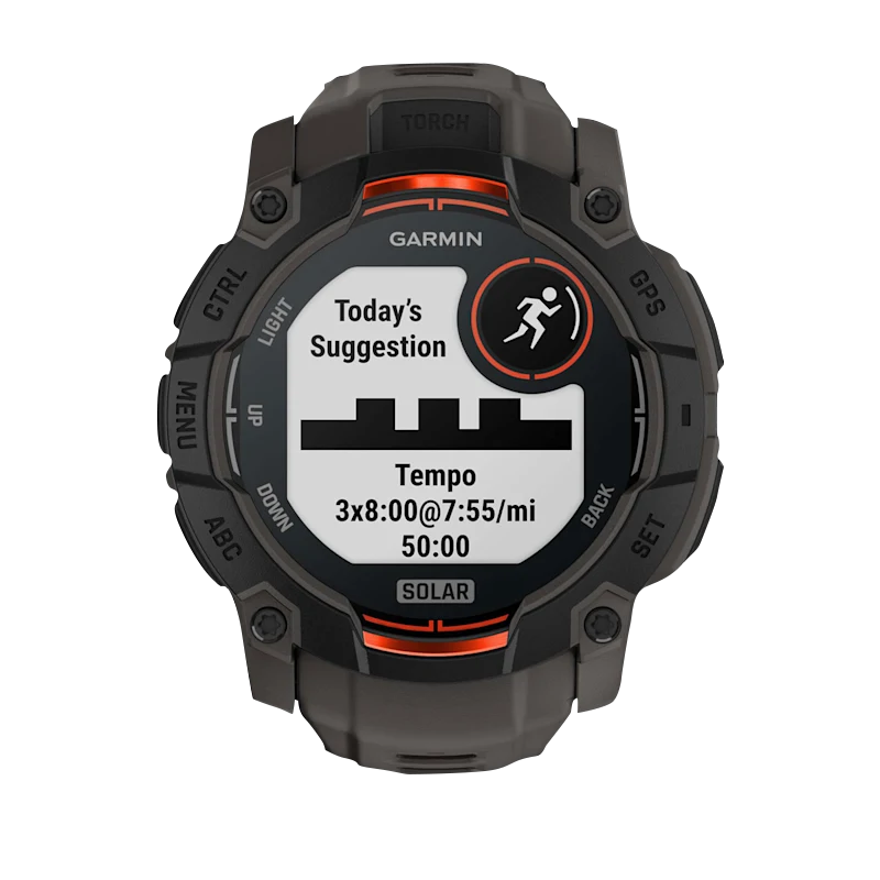 Garmin Instinct 3 Solar smartwatch, 50mm black case with charcoal band