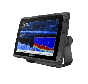 Garmin ECHOMAP Ultra 122sv marine chartplotter with black display on stand