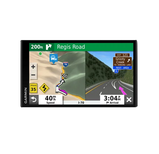 Garmin RV 780 & Traffic GPS navigation device, black with map display.