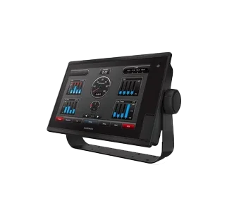 Garmin GPSMAP 1222 Touch marine chartplotter with touchscreen display on stand