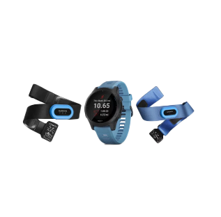 Garmin Forerunner 945 blue bundle smartwatch with extra black and blue bands