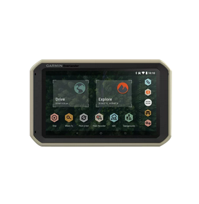 Garmin Overlander GPS navigation system, certified refurbished, beige rugged frame.