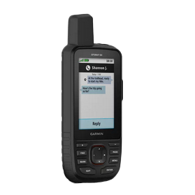 Garmin GPSMAP 66i handheld GPS navigation device, rugged black with keypad and color display.