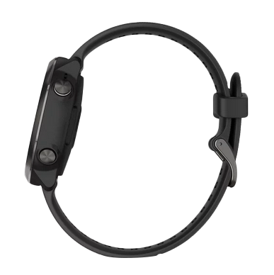 Garmin Forerunner 645 Music smartwatch with slate body and black silicone strap