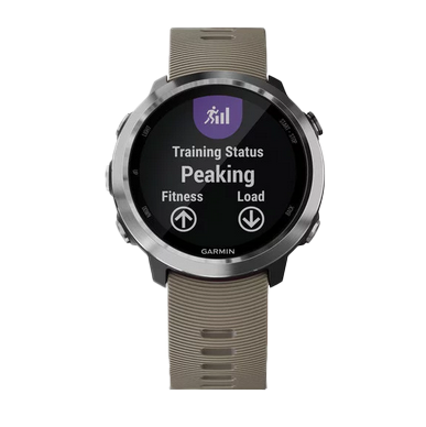 Garmin Forerunner 645 Sandstone smart watch with tan strap
