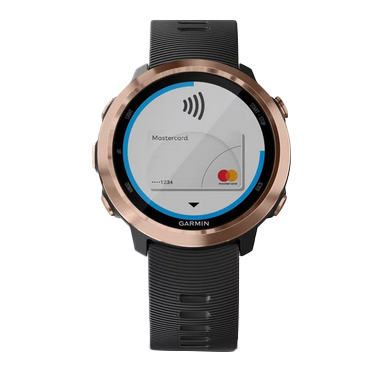 Garmin Forerunner 645 Music smart watch in rose gold with black strap