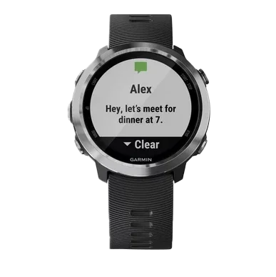 Garmin Forerunner 645 smart watch with black stainless bezel