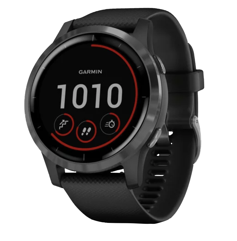 Garmin Vivoactive 4 smartwatch with slate case and black band