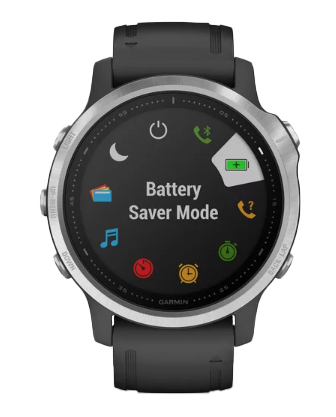 Garmin Fenix 6S smartwatch with silver bezel and black band