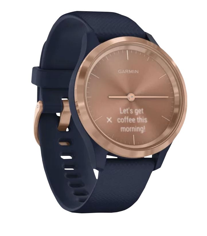Garmin Vívomove - 3S Rose Gold Stainless Steel Bezel with Navy Silicone Band (010-02238-03) by Garmin