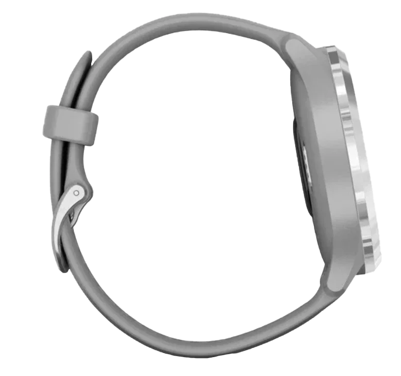 Garmin Vívomove 3 smartwatch with silver stainless bezel and powder gray silicone band (certified refurbished)