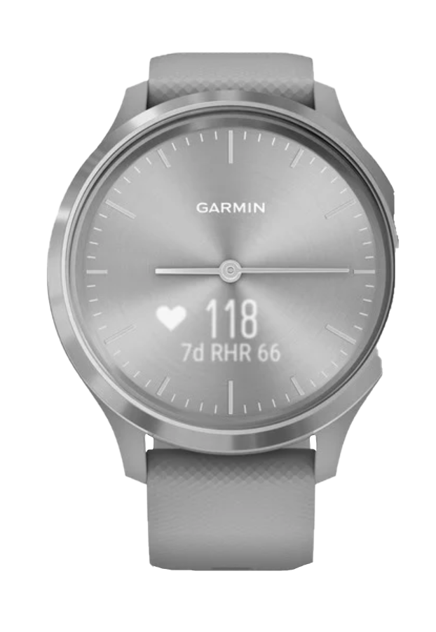 Garmin Vívomove 3, Silver Stainless Bezel w/ Powder Gray Silicone Band (Garmin Certified Refurbished) by Garmin