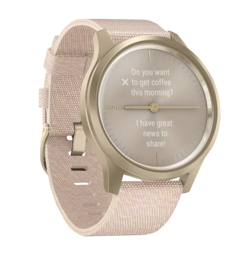 Garmin Vívomove Style - Light Gold Aluminum Case with Blush Pink Woven Nylon Band (010-02240-02) by Garmin