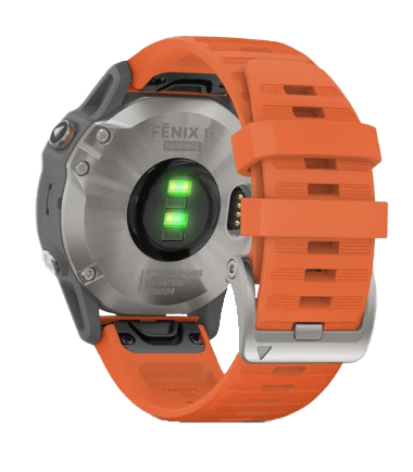 Garmin Fenix 6 Sapphire Titanium with Ember Orange Band (010-02158-13) by Garmin