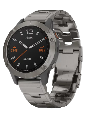 Garmin Fenix 6 Sapphire Titanium smart watch with vented titanium bracelet (010-02158-22)