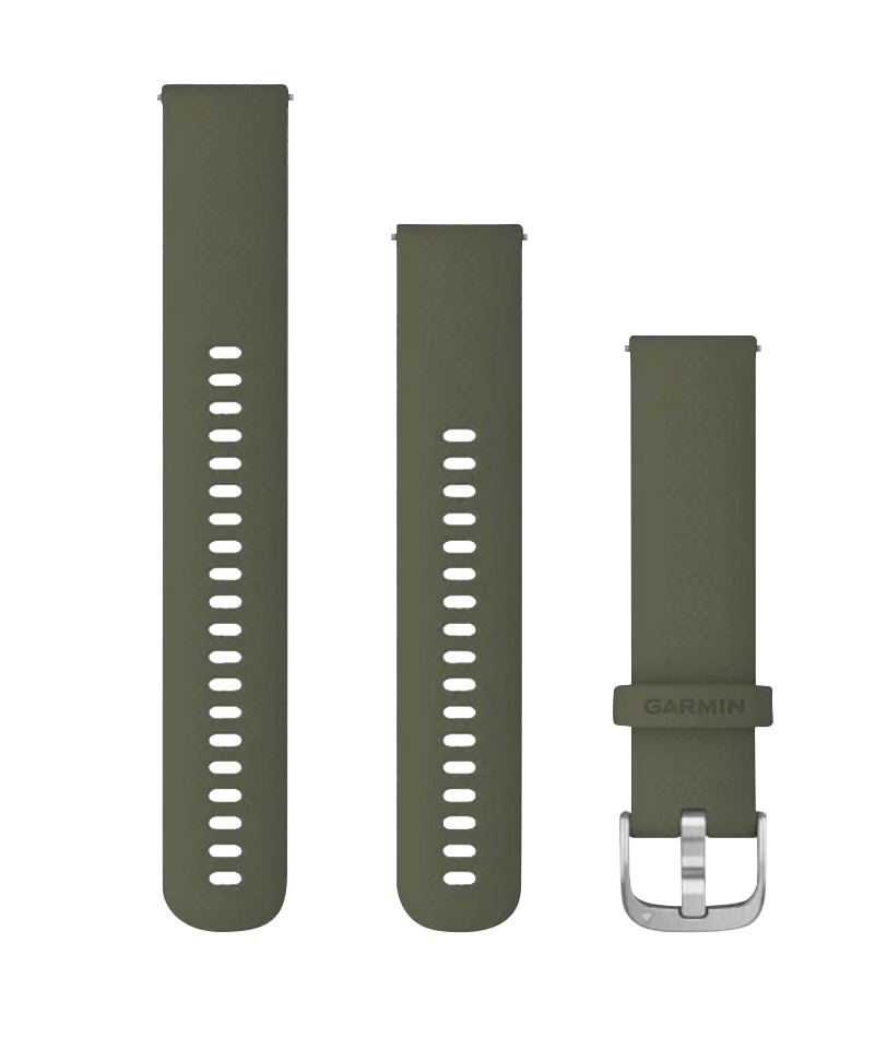 Garmin 20mm Quick Release Moss watch bands, 3-piece set with silver hardware