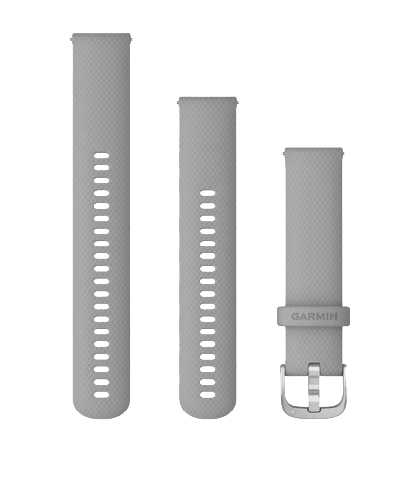 Garmin Quick Release Bands, 20 mm powder gray with silver hardware, three-piece set