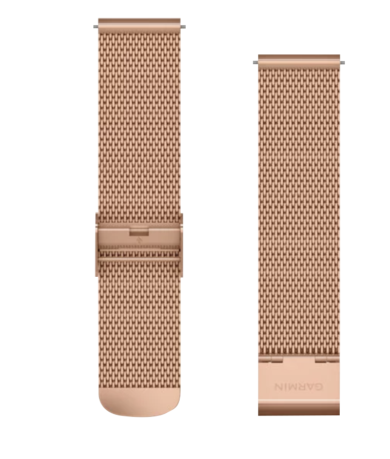 Garmin Quick Release 20mm Milanese watch bands in 18K Rose Gold PVD, set of 2