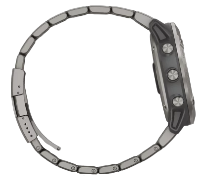 Garmin Fenix 6X Pro Solar Titanium smartwatch with vented titanium bracelet