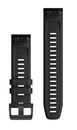 Garmin Quickfit 22 black silicone watch band set, two pieces (010-12863-00)