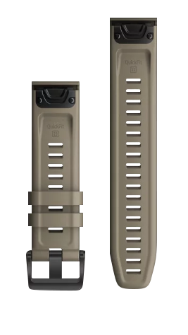 Garmin Quickfit 22 Watch Band two-piece set in dark sandstone silicone
