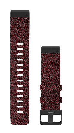 Garmin QuickFit 22 Watch Band two-piece set in heathered red nylon