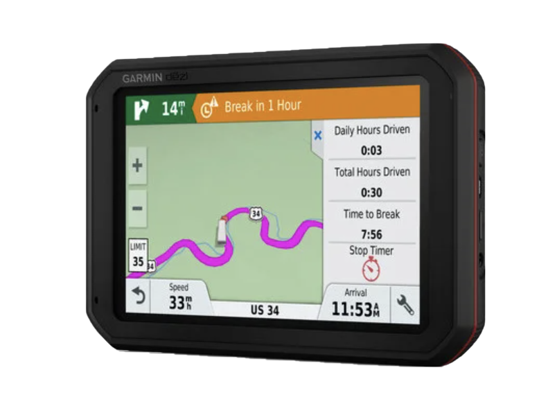 Garmin DezlCam 785 LMT-S trucking GPS navigator, black case with red trim, 7-inch display, refurbished