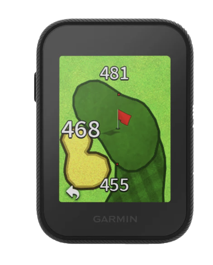 Garmin Approach G30 Handheld Golf GPS; certified refurbished, black device with golf-course map display.