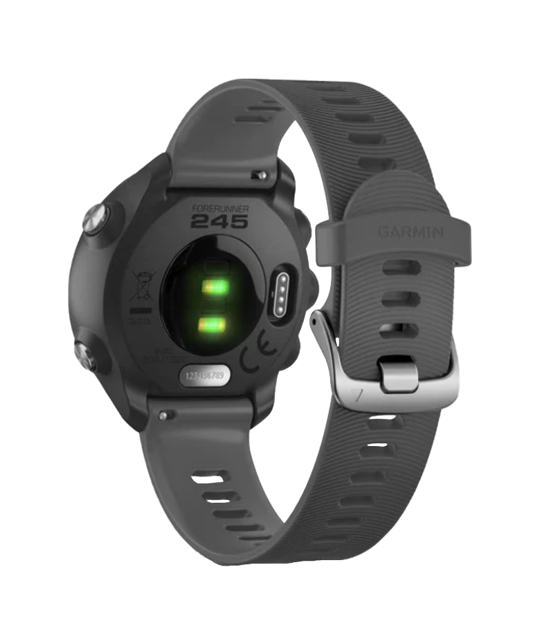 Garmin Forerunner 245 smartwatch, slate color, certified refurbished Garmin fitness GPS watch