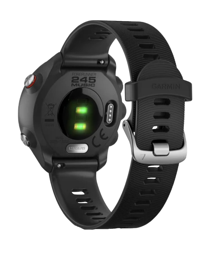 Garmin Forerunner 245 Music GPS smartwatch, black silicone band, Garmin Certified Refurbished