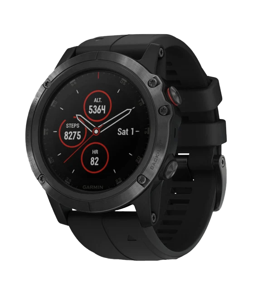 Garmin Fenix 5X Plus Sapphire with Black Band Factory Refurbished GPS Nation