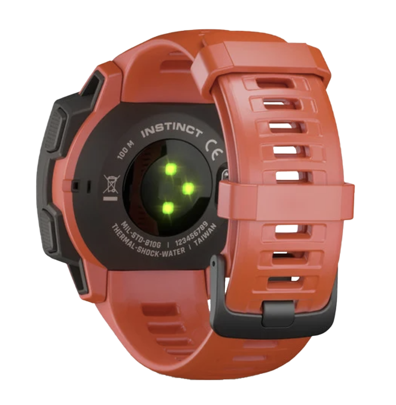 Garmin Instinct Flame Red rugged GPS smartwatch, certified refurbished