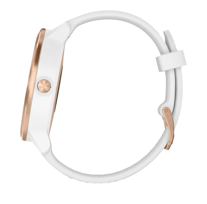 Garmin Vivoactive 3 smartwatch, white strap with rose-gold bezel, certified refurbished